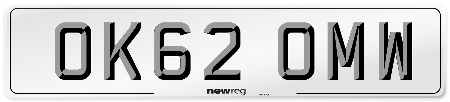 OK62 OMW Number Plate from New Reg